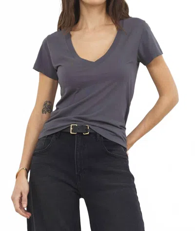 Lamade Arlo V-neck Short Sleeve Tee In Pewter In Gray