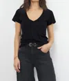 Lamade Arlo Vneck Short Sleeve Tee In Black In Black