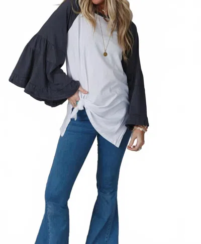 Lamade Baseball Bell Sleeve Tee In Cool Grey In Multi