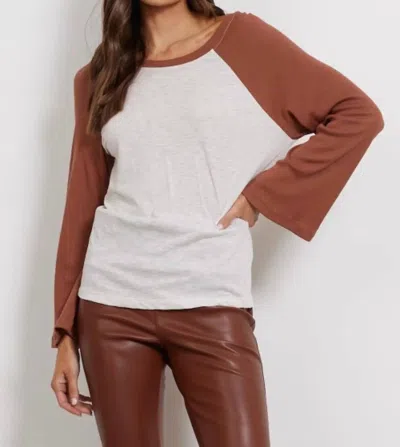 Lamade Baseball Bell Sleeve Tee In Dove In Gray