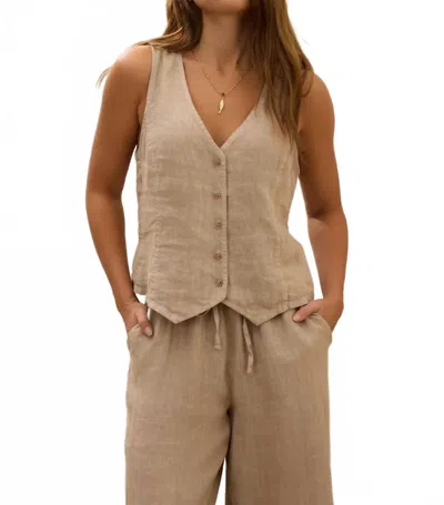 Lamade Bay Woven Vest In Sandstone In Brown