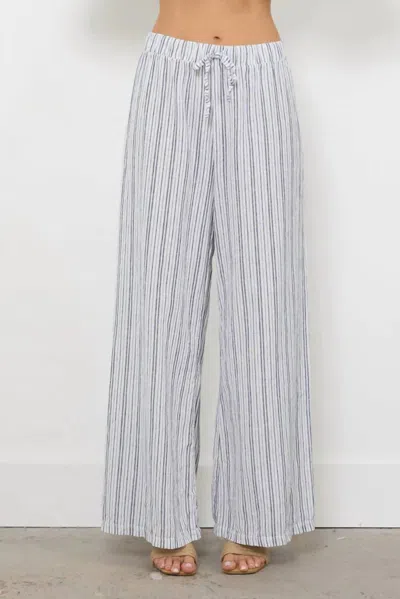 Lamade Beachfront Linen Pants In Natural Stripe In Blue