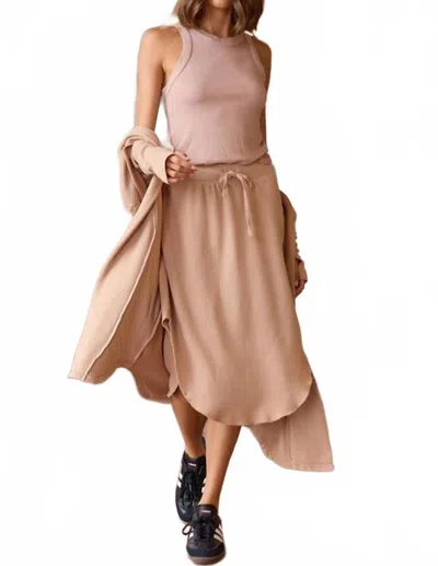 Lamade Brenna Midi Skirt In Tan In Brown