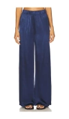 Lamade Call Chill Silky Wide Leg Long Pant In Blue