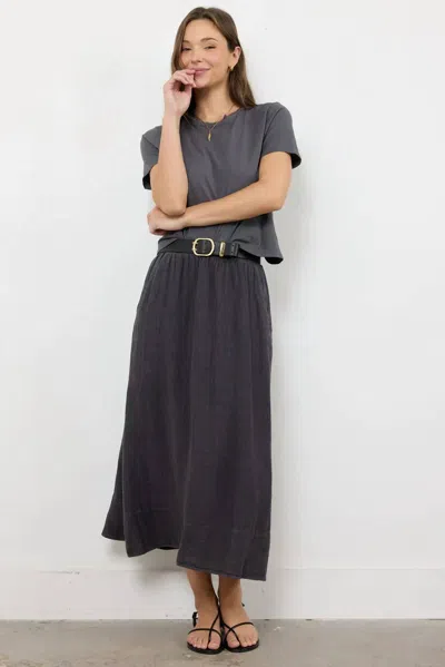 Lamade Calla Linen Skirt In Charcoal In Multi