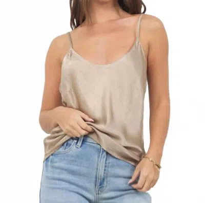 Lamade Cecilia You Back Satin Tank In Oak Bark In Multi