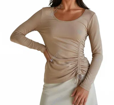 Lamade Celestial Ruched Top In Sand In Brown