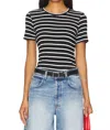 Lamade Classic Stripes Crew Tee In Black And White In Black