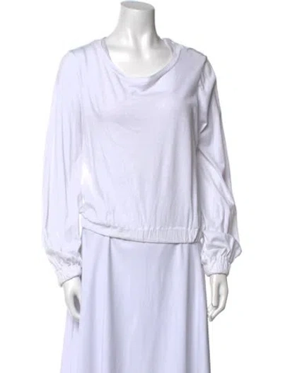Pre-owned Lamade Cowl Neck Long Sleeve Blouse In White