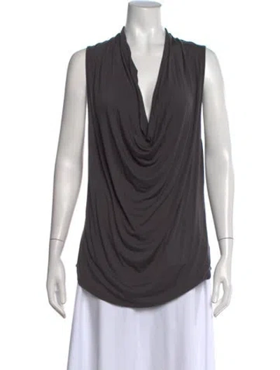 Pre-owned Lamade Cowl Neck Sleeveless Top In Grey