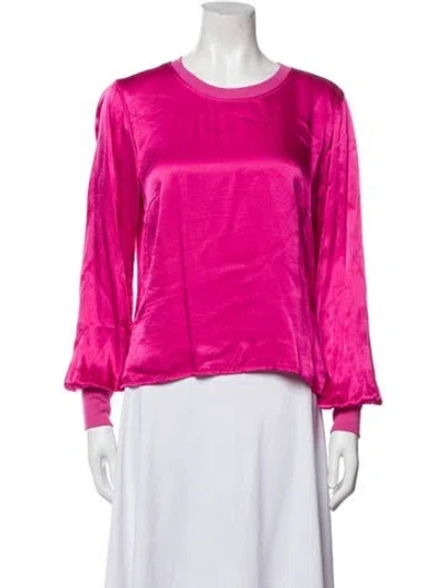 Pre-owned Lamade Crew Neck Long Sleeve Blouse In Pink
