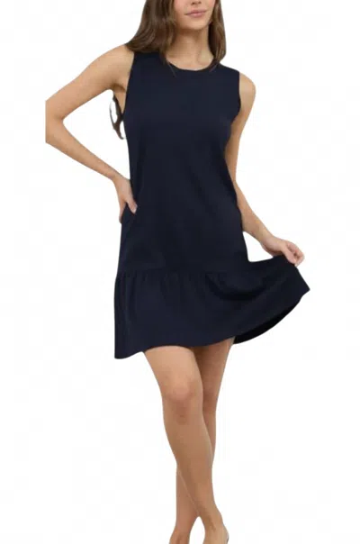 Lamade Daisy Heavy Slub Dress In Dark Night In Blue