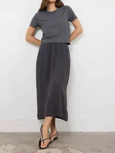 Lamade Damien Boxy Tee In Moonberry In Gray