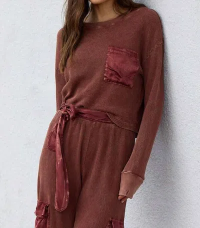 Lamade Damon Pocket Tee In Cognac In Brown