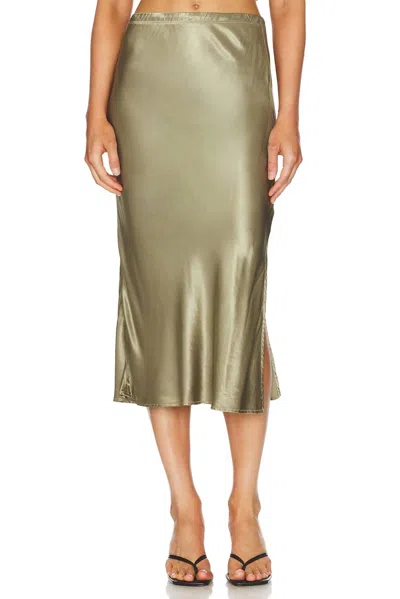 Lamade Doris Silky Slip Skirt In Moss