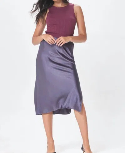 Lamade Doris Silky Slip Skirt In Petrol In Purple