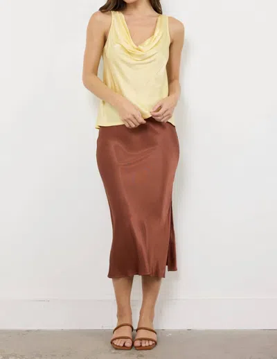 Lamade Dorit Silky Slip Skirt In Honey In Brown