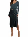 Lamade Dorit Silky Slip Skirt In Pine In Green
