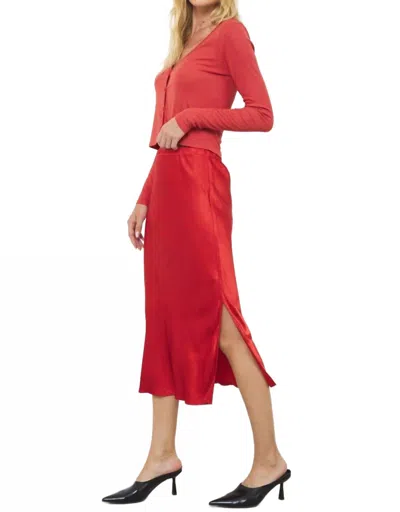 Lamade Dorit Silky Slip Skirt In Sahara In Red