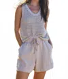 Lamade Eva Stripe Tank In Oak Bark In Multi