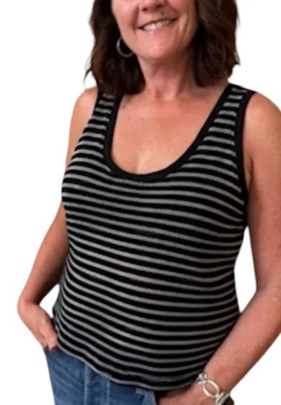 Lamade Eva Stripe Tank Top In Black