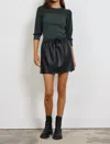 Lamade Faux Leather Skirt In Pine In Silver