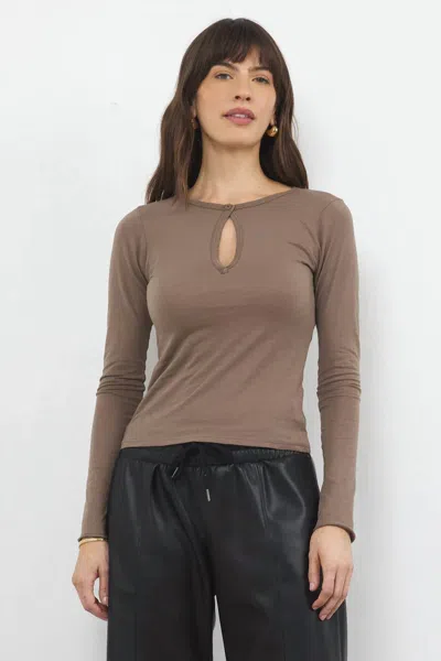 Lamade Florian Long Sleeve Tee In Truffle In Brown