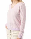 Lamade Gabrielle V-neck Pullover Top In Peony Pink In Multi
