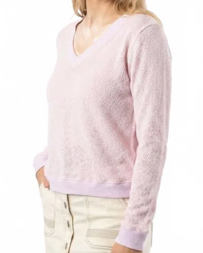 Lamade Gabrielle V-neck Pullover Top In Peony Pink In Multi