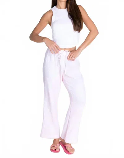 Lamade Highland Ave Crop Beach Pants In Summer Pink In White