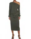 Lamade Kinsley Draped Skirt In Dark Nori In Green