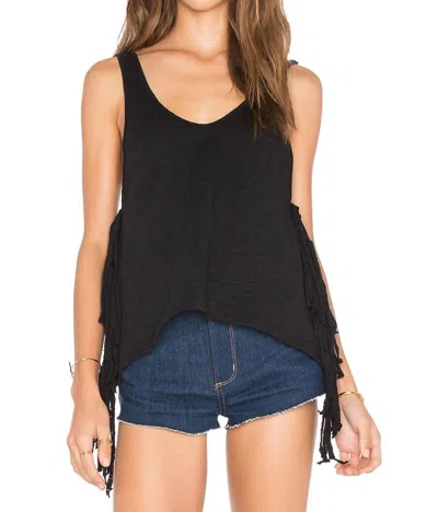 Lamade Layla Fringe Tank Top In Black