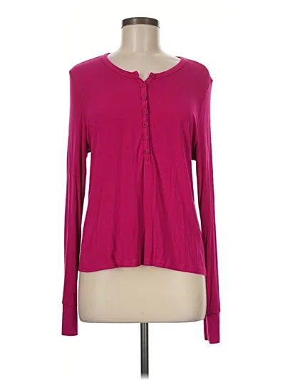 Pre-owned Lamade Long Sleeve Henley Shirt In Pink