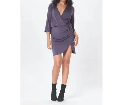 Lamade Lumi Wrap Front Dress In Grey In Purple