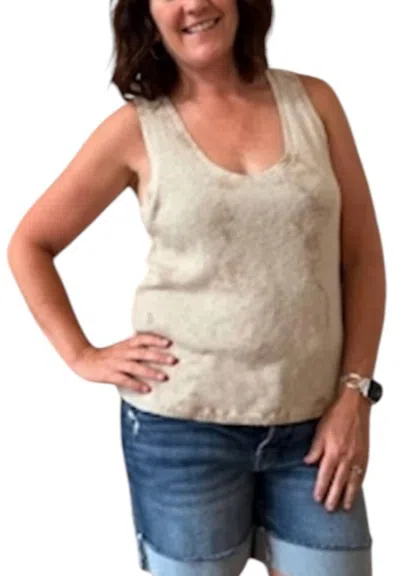 Lamade Neveah Sweater Knit Tank Top In Oak Bark Tie Dye In Neutral