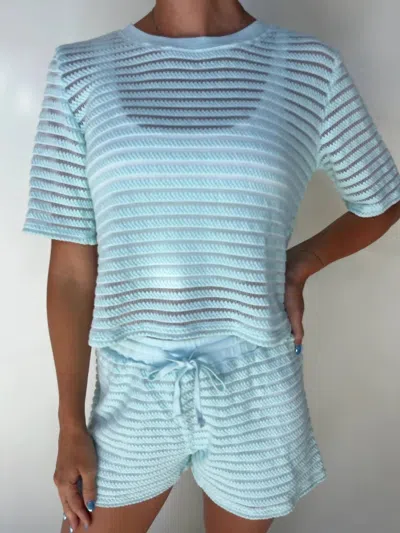 Lamade Nights In The City Stripe Tee In Mint In Blue