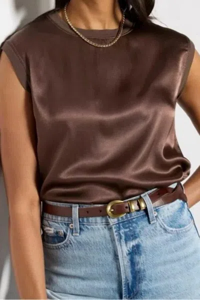 Lamade Oscar Satin Top In Truffle In Brown