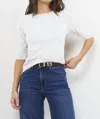 Lamade Santa Monica Mitered Elbow Length Tee In White In White