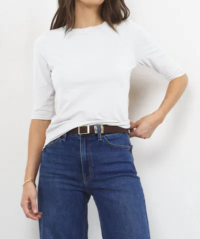 Lamade Santa Monica Mitered Elbow Length Tee In White