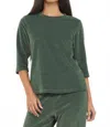 Lamade Santa Monica Velour Mitered Back Tee In Forrest Green In Green
