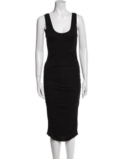 Pre-owned Lamade Scoop Neck Knee-length Dress In Black
