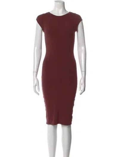 Pre-owned Lamade Scoop Neck Knee-length Dress In Burgundy