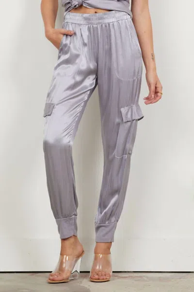 Lamade Silky Cargo Jogger In Chrome
