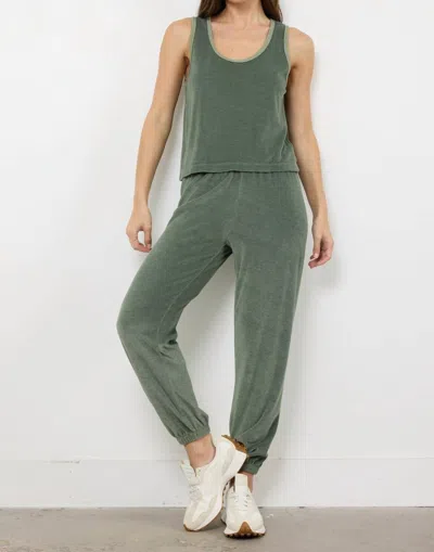 Lamade Sonny Velour Tank Top In Willow In Green