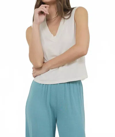 Lamade Staple V-neck Tank Top In Ecru In White