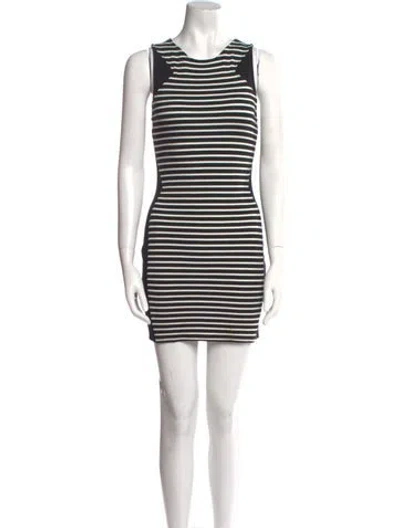 Pre-owned Lamade Striped Mini Dress In White