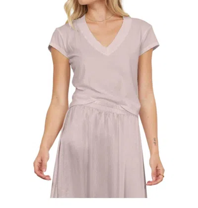 Lamade Suri Organic Deep V Tee In Mocha In Multi