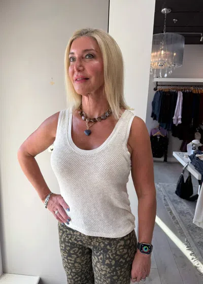 Lamade Sweater Knit Tank In Ecru In White