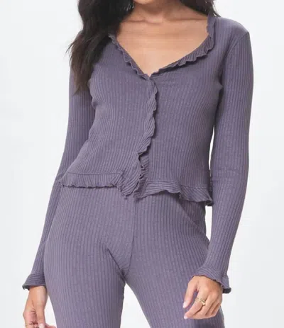 Lamade Sweet Serenade Ruffle Cardigan In Petrol In Multi