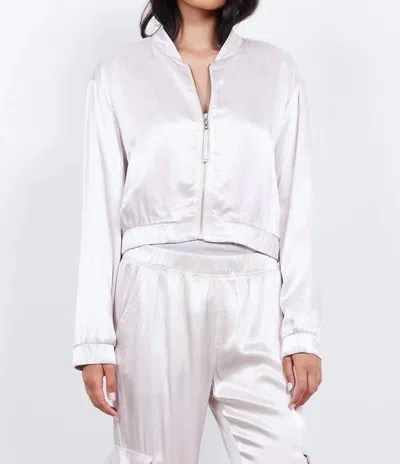Lamade The Eighties Silky Bomber Jacket In Dove In Grey